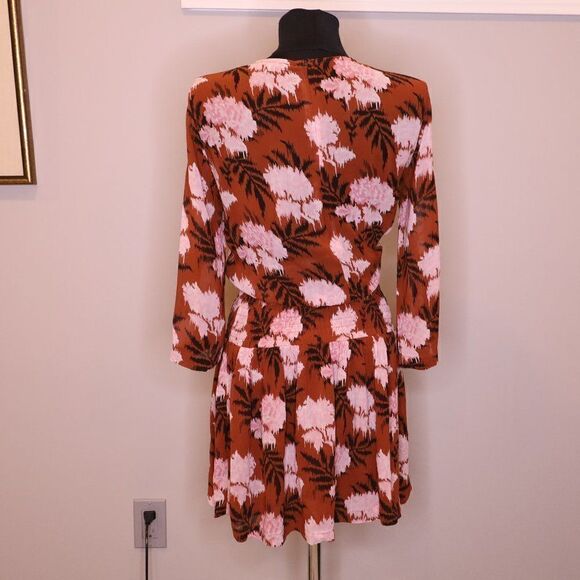 Ganni Georgette Floral Mini Dress Sz 2 - Picture 3 of 6